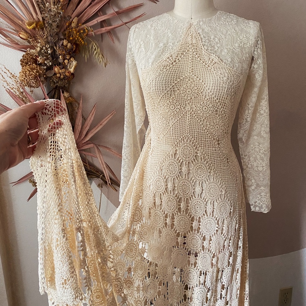 Custom wedding dress made with Vintage Lace